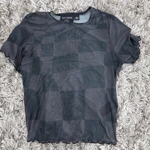 Harley-Davidson Women's Black Checkered Short Sleeve Tee